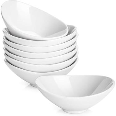 Imagem de DOWAN Tigelas de cerâmica, 85 g, 8 unidades, mini tigelas de servir para acompanhamentos, prato de molho de soja de sushi, copos de molho de porcelana para molho de molho de porcelana para churrasco e