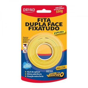 Imagem de Fita Dupla Face Fixatudo Espuma 19MMX1,5MT DRYKO