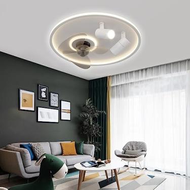Imagem de Ventiladores de teto com luzes e controle remoto silencioso regulável LED luz de ventilador de teto com temporizador reversível motor DC Ventiladores de teto com lâmpadas para quarto sala de
