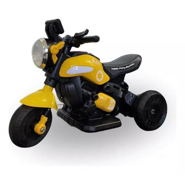 Imagem de Mini Moto Elétrica Amarela 6V Com Led E Marcha Ré Bang Toys