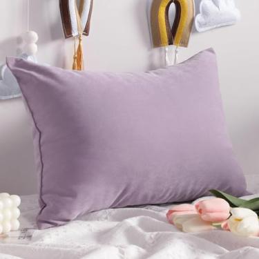 Imagem de Travesseiro de viagem, travesseiro alternativo de 33 x 45 cm, lavável na máquina - 1 pacote com almofada pequena macia e respirável, lavanda