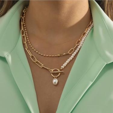 Imagem de Conjunto de colar em camadas para mulheres, pingente de estrela e planeta, corrente multicamadas, bijuteria, acessórios modernos para festas, 17.72inch, Liga de aço, Sem Pedra Preciosa