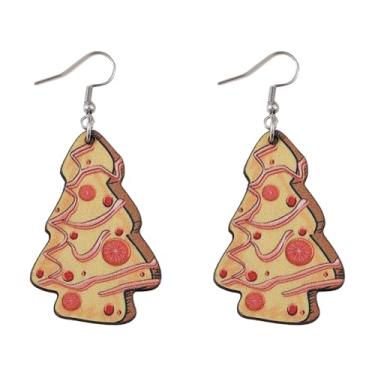 Imagem de Brincos de Natal femininos com pingente de árvore, roupas de Natal, acessórios de bijuteria, 2inch, Liga de aço, Sem pedra preciosa