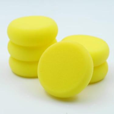 Imagem de Pacote com 6 esponjas redondas, esponjas de pintura redonda, esponjas de artista sintético, esponjas de pintura amarela, esponjas de aquarelas para arte e artesanato, cerâmica, limpeza de argila e