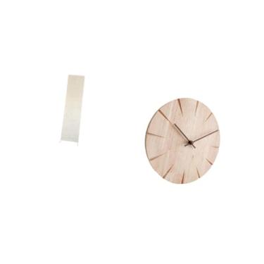 Imagem de Fenteer Abajur de Pé para Sala de Estar com Relógio de Parede de Madeira Maciça, Design Criativo, Presente Decorativo, Silencioso, Anti-taque, para Escr