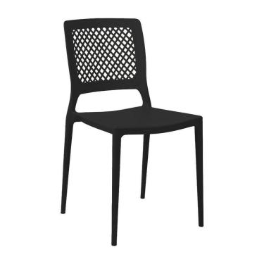 Imagem de Cadeira Empilhável Vênus Preta Em Polipropileno Acrilys