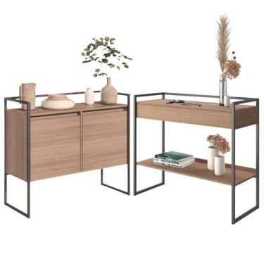 Imagem de Conjunto Buffet Compacto E Aparador Industrial Montana