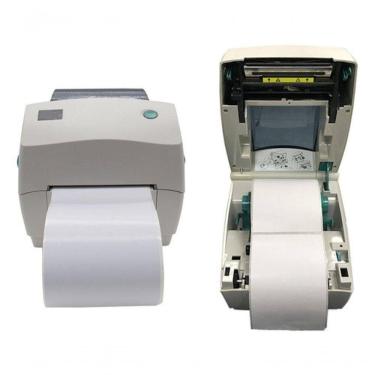 Imagem de 10 Rolos Etiqueta 10x15 100x150 Térmica Serrilha Cor Branco