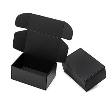 Imagem de Mcfleet Caixas De Remessa Pretas De 9X6X4” - Pacote Com 24 Caixas De Papelão Ondulado Para Pequenas Empresas - Embalagem De Literatura Com Trava De Aba, Material De Embalagem Para Presente Vazio E P