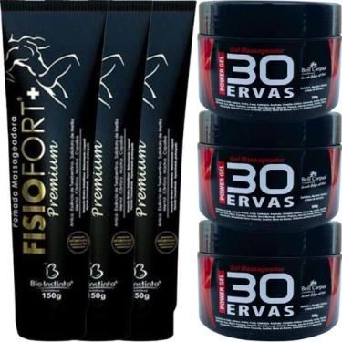 Imagem de Kit 3 Gel 30 Ervas Power 300G + 3 Pomada Fisiofort Premium - Bio Insti
