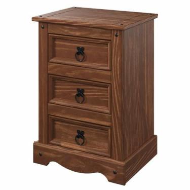 Imagem de Mesa de Cabeceira de Madeira com 3 Gavetas Mahogany - Pense Dentro da 