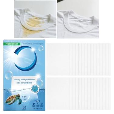 Imagem de Lençóis de sabonete, removedor de manchas para roupas, tecido de proteção de cor brilhante perfumado duradouro, removedor de manchas de óleo para lavadora de equipamentos de treino