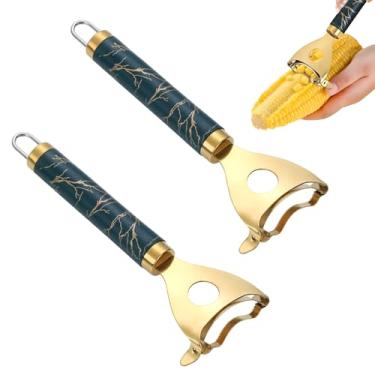 Imagem de 2 peças de descascador de milho Gobbler, triturador de milho de aço inoxidável, descascador de milho para milho, ferramenta de decapagem de milho, para ferramenta de descascamento rápido e economia de