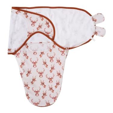 Imagem de LollyBanks Saco de cueiro de 0 a 3 meses, 100% algodão orgânico macio e respirável, cueiro neutro para bebês, leve com zíper de troca fácil para meninos e meninas, registro (impressão de cabeça de