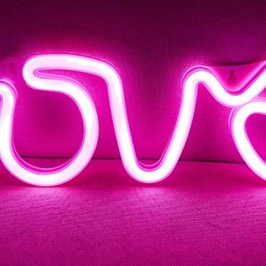 Imagem de Generic Amor Luz Neon Economia de Energia Led Barra de Lâmpada de Sinal de Amor para Ambiente Romântico, Placa Ps para Propostas de Casamento (O tipo de bateria precisa de 2 unidades de bateria)