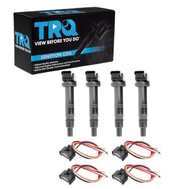 Imagem de TRQ Conjunto de bobinas de ignição compatível com 2010-2015 Scion xB 2006-2011 Toyota Camry 2009-2010 Corolla 2009-2012 Matrix 2007-2008 Solara 2005-2017 Tacoma