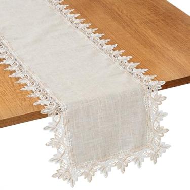 Imagem de Caminho De Mesa Renda Guipir Poli-Bambu 40x175cm Sofisticado