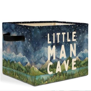 Imagem de HSIASHENG Caixa de armazenamento de berçário com alças, decoração de quarto de meninos, cesto de roupa dobrável, organizador de brinquedos para quarto de crianças, berçário, sala de jogos, banheiro