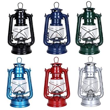 Imagem de Lâmpada de Querosene Lanterna Portátil Camping Mesa Retro Chama com Cabo Metal para Iluminação Decoração