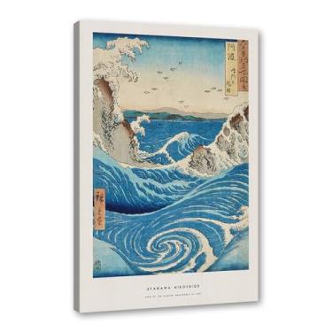 Imagem de Pôster Hasui Kawase Ohara Koson Impressões Katsushika Hokusai Pintura em Tela Onda Japonesa Arte de Parede Hiroshige Imagens para Decoração de Casa (SKU6,27.9 x 35.6 cm = (28 x 35 cm), Emoldurado