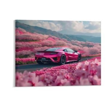 Imagem de HouLaiZhe Jdm Carro Nsx Rosa Romance Posters Tela Estética Decoração de Quarto Pintura de Parede Impressões Sala de Galeria Decoração de Parede para Quarto Sala de Estar Escritório 16 x 20 polegadas
