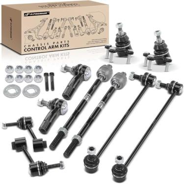 Imagem de A-Premium Conjunto de 10, junta esférica inferior dianteira, extremidade da haste de direção externa interna, link da barra oscilante frontal e traseira, compatível com Volkswagen Passat 2007-2010, CC