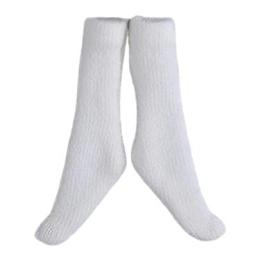 Imagem de Almencla Meias de cano alto em escala 1/12 para bonecas, acessório para vestir, meias de cano alto casuais para cosplay de bonecas de 15 cm (6 polegadas), Branco
