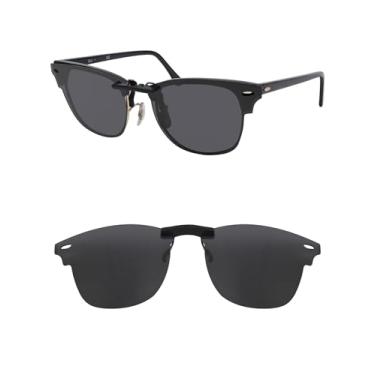 Imagem de HILEEN Clip-on polarizado para óculos de sol Ray-Ban Clubmaster RB5154 51-21 - Preto