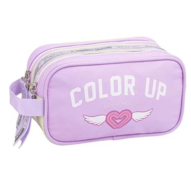 Imagem de Estojo Duplo Color Up Feminino Juvenil Infantil Escolar - Seanite