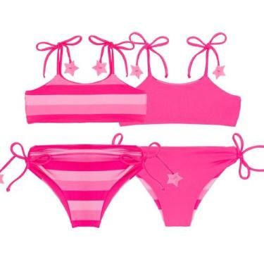 Imagem de Biquíni Dupla Face Infantil Menina Praia Piscina Lacinho - Fofotinhos,