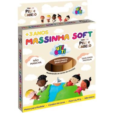 Imagem de UTIGUTI Massinha de Modelar Soft Tons de Pele e Cabelo, 6 Cores, 90g