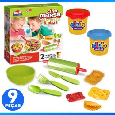 Imagem de Conjunto Massinha Modelar Macarrão E Pizza 9 Acessórios - Clicando E C