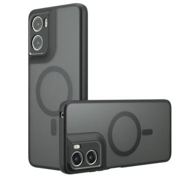 Imagem de Kukoufey Capa protetora compatível com Motorola Moto G06 Power, compatível com MagSafe, compatível com Motorola Moto G06 capa de celular magnética integrada antichoque preta