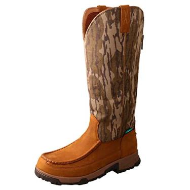 Imagem de Twisted X Bota Snake Masculina 17", Biqueira Moc Com Cellstretch, Mossy Oak Bottomland Camo E Marrom, 9,5 M