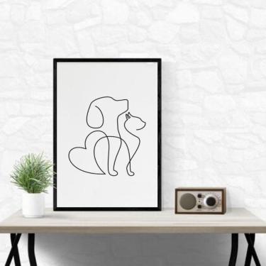 Imagem de Quadro Clinica Veterinária Minimalista 33X24Cm - Com Vidro