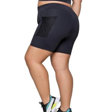 Imagem de Bermuda Para Academia Feminino Com Bolso Lateral Plus Size Sport Fitne