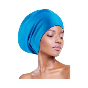 Imagem de Touca De Natação De Silicone Extra Grande Para Adultos Com Cabelos Lon