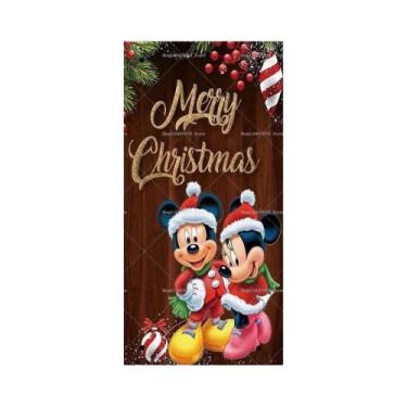 Imagem de Banner De Natal Disney Mickey Minnie Para Porta, Decoração De Fundo Pa