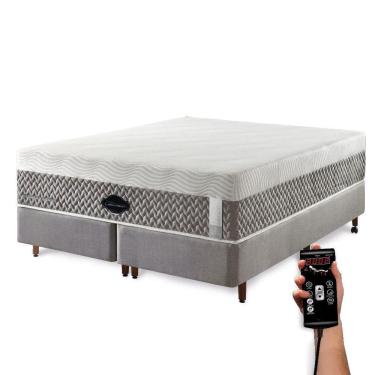 Imagem de Colchão De Látex Híbrido Médio Box E Kit Spa Casal 138x188cm