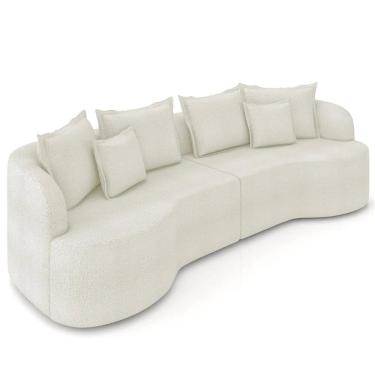 Imagem de Sofá 4 Lugares 270cm Orgânico Quito Z08 Boucle Areia - Mpozenato
