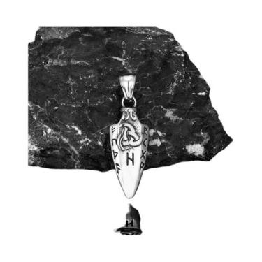 Imagem de Colar De Aço Inoxidável Dourado Com Ponta De Flecha Gungnir De Odin Pa