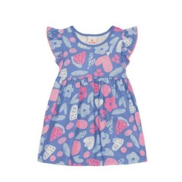 Imagem de Vestido infantil menina de flores Brandili -Azul-Feminino