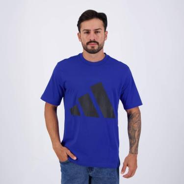 Imagem de Camiseta Adidas Big Logo Azul e Preta-Masculino