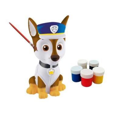 Imagem de Boneco Chase Patrulha Canina Para Colorir Com Tintas Guache Paw Patrol