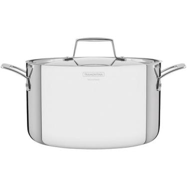Imagem de Caçarola Tramontina para Fogão Indução Funda 24cm Inox Grano, Prata