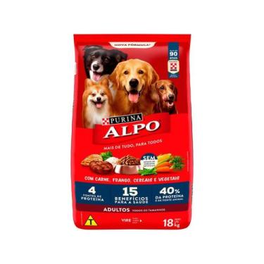 Imagem de Ração Seca Purina Alpo para Cães Adultos Carne, Frango, Cereais e Vege