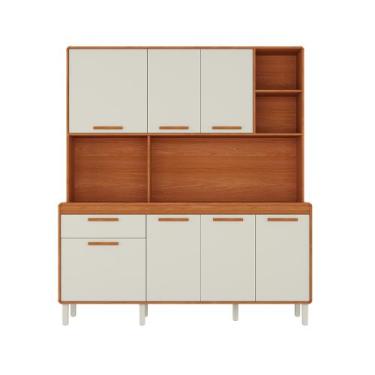 Imagem de Armário de Cozinha Itatiaia Dunas 180cm 7 Portas e 1 Gaveta Cinamomo/O