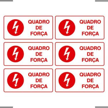 Imagem de Combo 6 Placas De Sinalização Quadro De Força 20x10 Ekomunike - X-742 