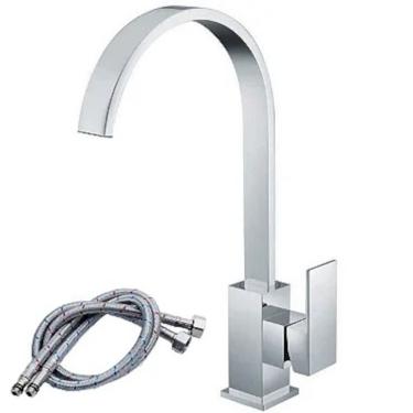 Imagem de Torneira Monocomando Misturador GT6182 para Bancada e Pia em PVC Cromado com Bica Alta...