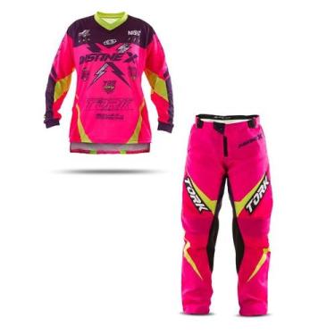 Imagem de Conjunto Motocross Trilha Calça E Camisa Pro Tork Insane X, ROSA - AMA